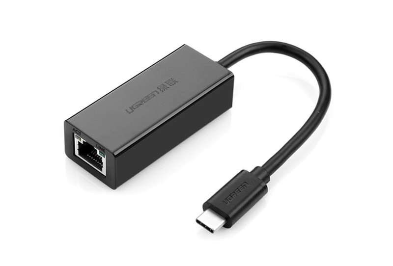 Ugreen 30287 USB 2.0 Type C Ethernet Черный кабельный разъем/переходник