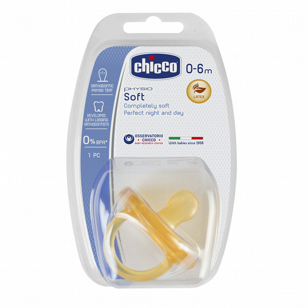 Chicco 105643888 Free-flow baby pacifier Orthodontic Latex Brown,Transparent baby pacifier