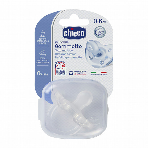 Chicco 105643999 Night baby pacifier Ортодонтический Силиконовый Прозрачный соска-пустышка