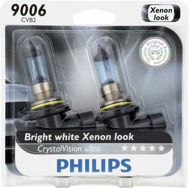 Philips CrystalVision Ultra 9006CVB2 55W Xenon P22d car light bulb