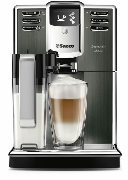 Saeco Incanto HD8922/09 Отдельностоящий Автоматическая Машина для эспрессо 1.8л Нержавеющая сталь, Титановый кофеварка