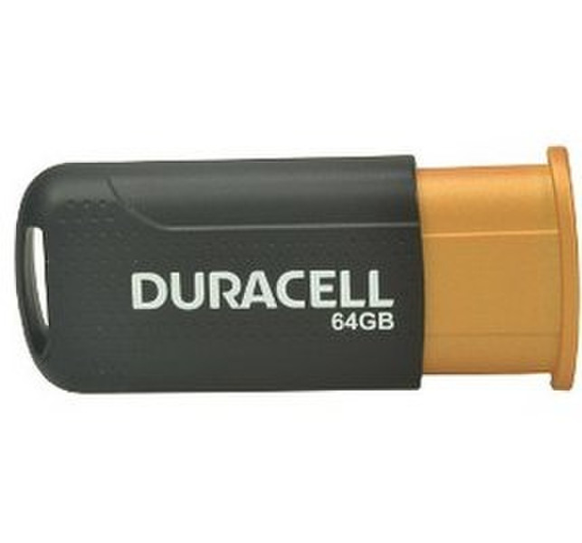 Duracell DRUSB64PR 64ГБ USB 3.0 (3.1 Gen 1) Тип -A Черный, Оранжевый USB флеш накопитель