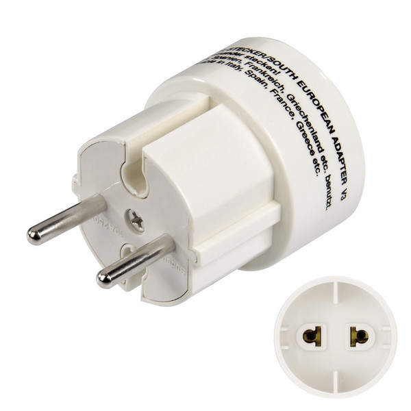 Hama 128033 Type E/F hybrid Type L (IT) White power plug adapter