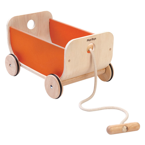 PlanToys Wagon Деревянный Красный, Деревянный игрушка на веревочке