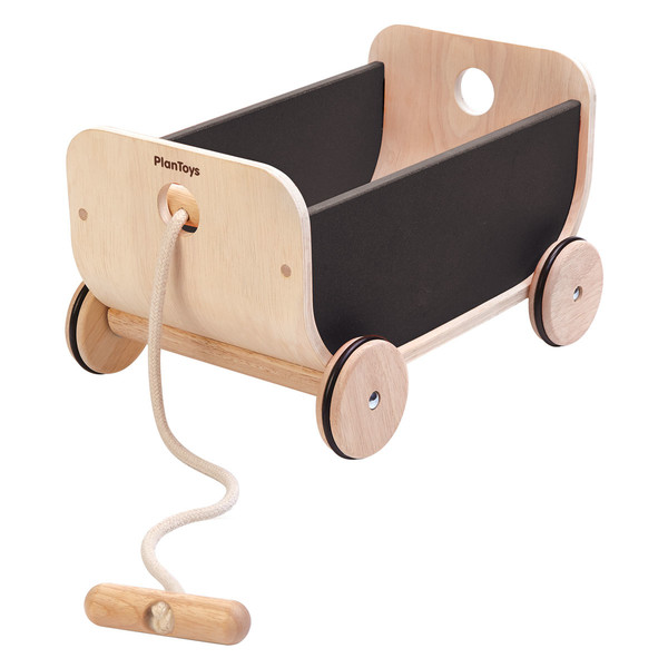PlanToys Wagon Деревянный Черный, Деревянный игрушка на веревочке