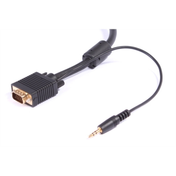 Uniformatic 12093 3м VGA (D-Sub) + 3.5mm VGA (D-Sub) + 3.5mm Черный адаптер для видео кабеля