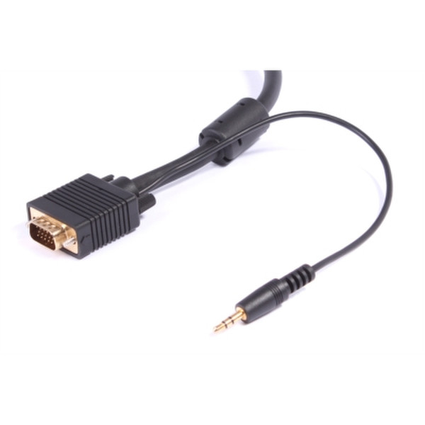 Uniformatic 12093 3m VGA (D-Sub) + 3.5mm VGA (D-Sub) + 3.5mm Schwarz Videokabel-Adapter