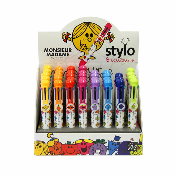 The Concept Factory MM3010 Clip-on retractable ballpoint pen Черный, Синий, Зеленый, Оранжевый, Розовый, Пурпурный, Красный, Желтый шариковая ручка