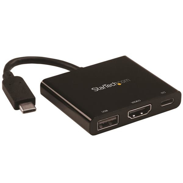 StarTech.com USB-C to 4K HDMI Multifunction Adapter with Power Delivery and USB-A Port