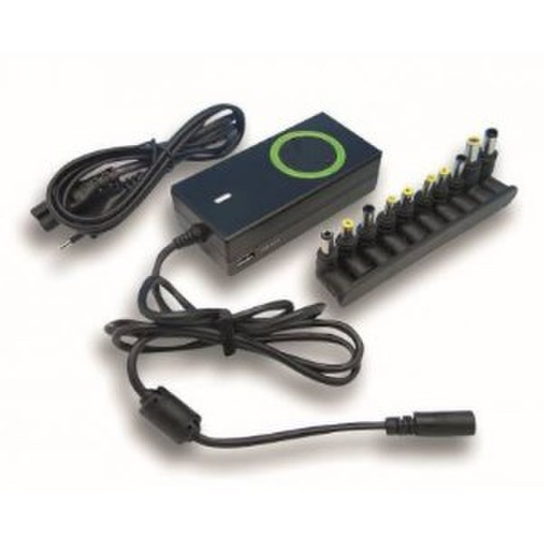 Techly IPW-NTS70WTY Универсальный 70Вт Черный, Зеленый адаптер питания / инвертор