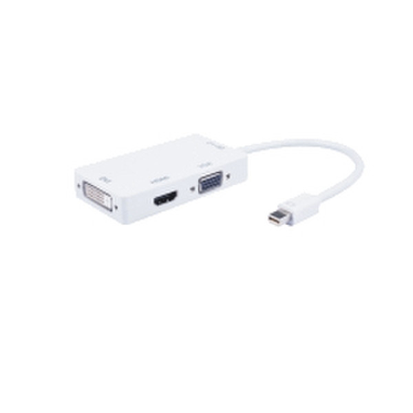 M-Cab 7003613 Mini DisplayPort DVI-D + VGA (D-Sub) + HDMI Белый адаптер для видео кабеля