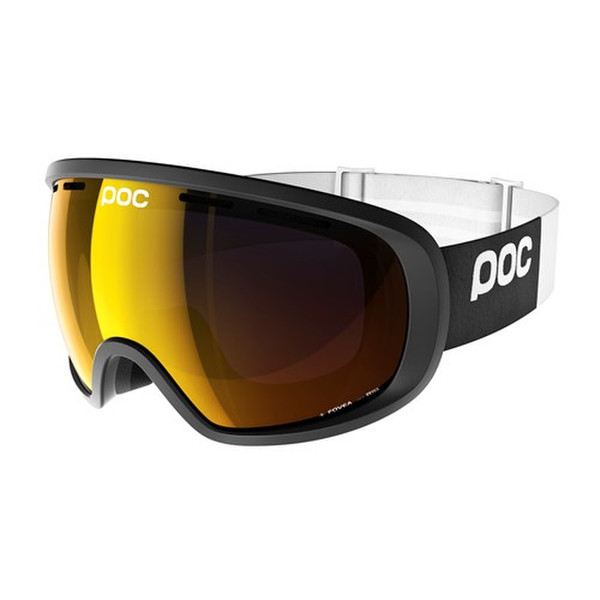 POC Fovea Schwarz Unisex Spiegel, Gelb Sphärisches Brillenglas Wintersportbrille