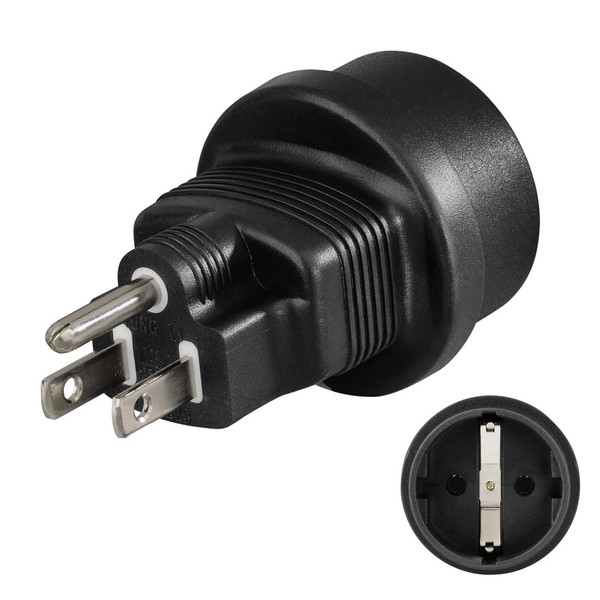 Hama 00128038 Type B Type F (Schuko) Black power plug adapter