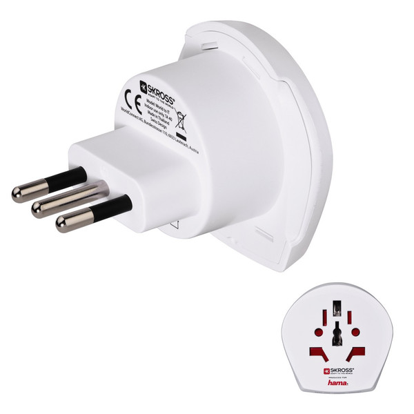 Hama World to Italy Type L (IT) Universal White power plug adapter