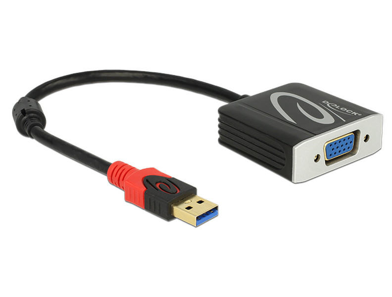 DeLOCK 62738 0.2м VGA (D-Sub) Черный адаптер для видео кабеля