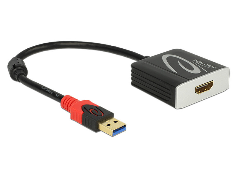 DeLOCK 62736 0.2m USB A HDMI Schwarz Videokabel-Adapter