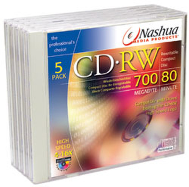 Nashua CD-RW 700MB 12x-16x 700МБ 5шт