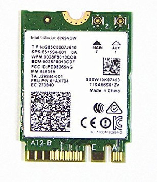 Intel AC 8265 Внутренний WLAN/Bluetooth 867Мбит/с