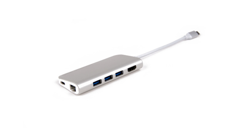 LMP 14368 USB 3.0 (3.1 Gen 1) Type-С 5000Мбит/с Cеребряный, Белый хаб-разветвитель
