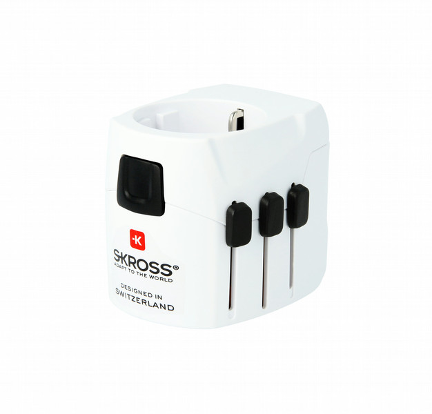 Skross PRO Light USB Универсальный Универсальный Черный, Белый адаптер сетевой вилки