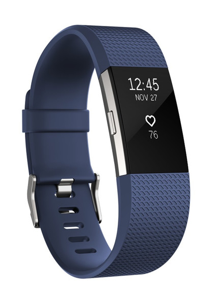 Fitbit Charge 2 Wristband activity tracker OLED Wireless Blue,Silver