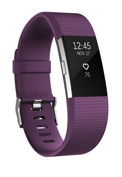 Fitbit Charge 2 Wristband activity tracker OLED Беспроводной Пурпурный, Cеребряный