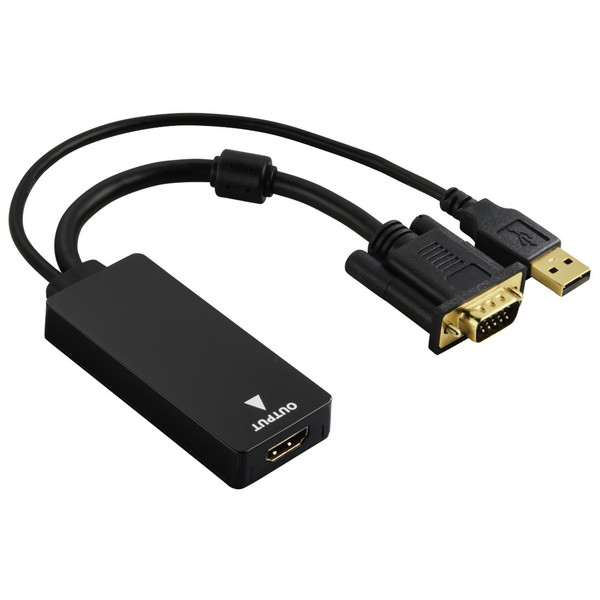 Hama VGA+USB A/HDMI USB A + VGA (D-Sub) HDMI Schwarz