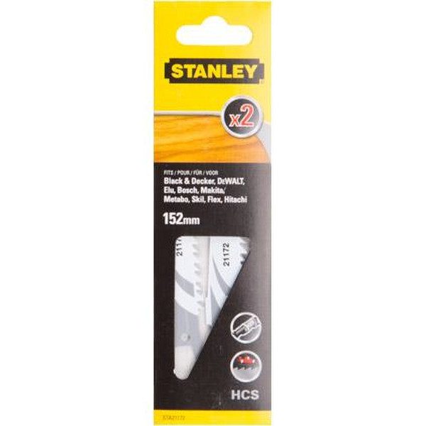 Stanley STA21172-XJ Sabre saw blade Hartstahl (HCS) 2Stück(e) Sägeblatt für Stichsägen, Laubsägen & elektrische Sägen