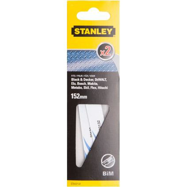 Stanley STA22132-XJ Sabre saw blade Hochgeschwindigkeitsstahl (HSS) 2Stück(e) Sägeblatt für Stichsägen, Laubsägen & elektrische Sägen