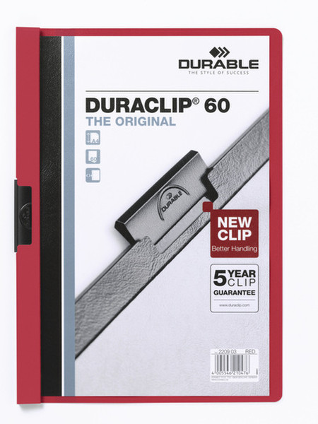 Durable DURACLIP® 60 A4 ПВХ Красный обложка с зажимом