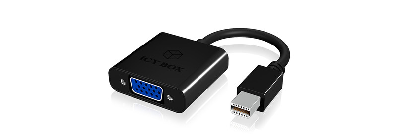 ICY BOX IB-AC539 Mini DisplayPort VGA Schwarz Kabelschnittstellen-/adapter
