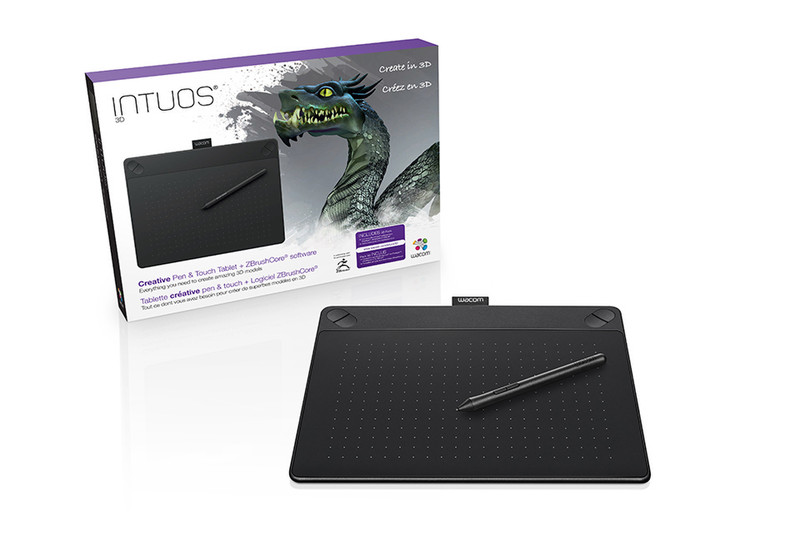 Wacom INTUOS 3D BLACK PT M SOUTH 2540линий/дюйм 216 x 135мм USB Черный графический планшет