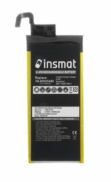 Insmat 106-8757 Lithium-Ion Polymer 2600mAh 3.85V rechargeable battery