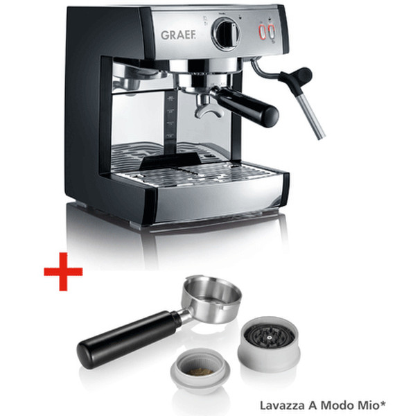 Graef Lavazza a Modo Mio Freistehend Vollautomatisch Espressomaschine 2.5l 2Tassen Schwarz, Edelstahl