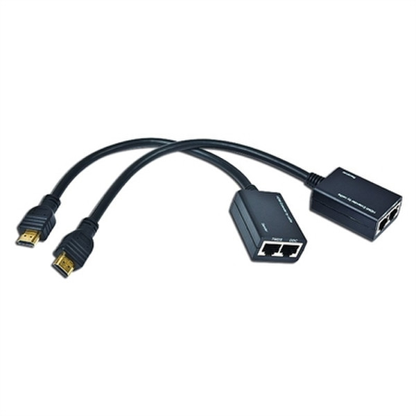 iggual IGG311455 HDMI 2 x RJ45 Черный кабельный разъем/переходник