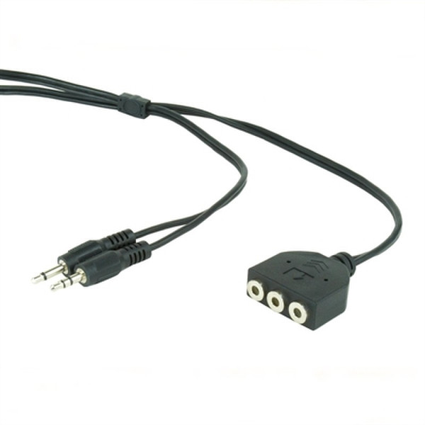 iggual IGG312292 1м 2 x 3.5mm 3 x 3.5mm Черный аудио кабель