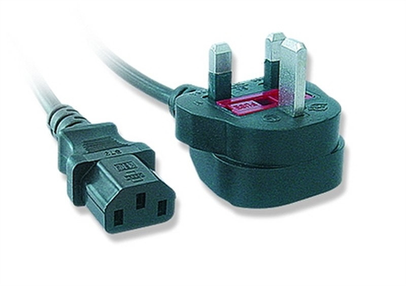 iggual IGG311141 1.8m BS 1363 C13 coupler Black power cable