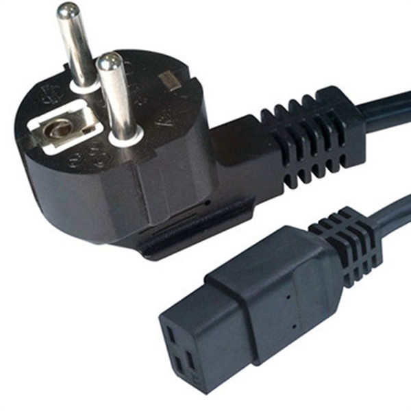 iggual IGG311219 1.8m CEE7/7 Schuko C19 coupler Black power cable
