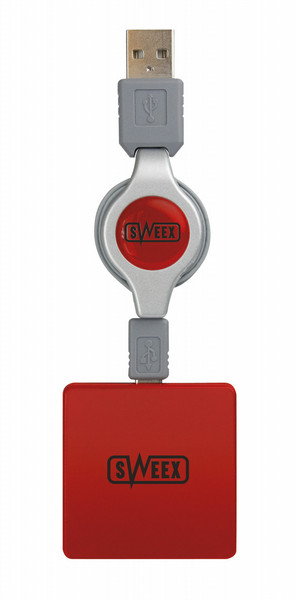 Sweex 4-port USB Hub Rosy Red 480Мбит/с Красный хаб-разветвитель