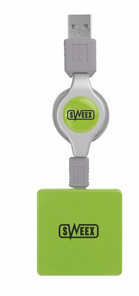 Sweex 4-port USB Hub Grassy Green 480Мбит/с Зеленый хаб-разветвитель