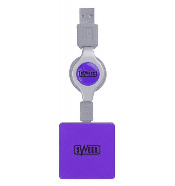 Sweex 4-port USB Hub Purple Rain 480Мбит/с Пурпурный хаб-разветвитель