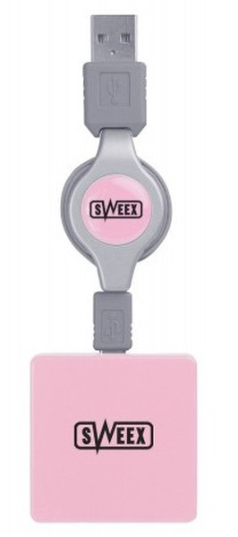 Sweex 4-port USB Hub Baby Pink 480Мбит/с Розовый хаб-разветвитель