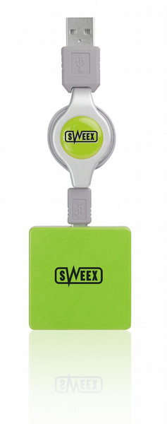 Sweex 4-port USB Hub Lemon & Lime 480Мбит/с Зеленый хаб-разветвитель