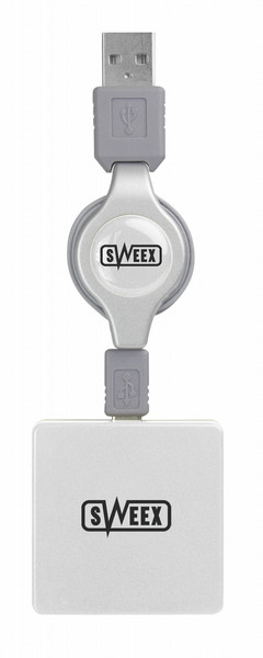 Sweex 4-port USB Hub Silver Shadow 480Mbit/s Silver interface hub