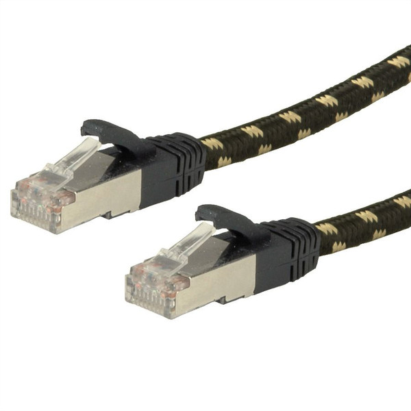 ROLINE Cat6a 0.5m 0.5m Cat6a S/FTP (S-STP) Black,Gold networking cable