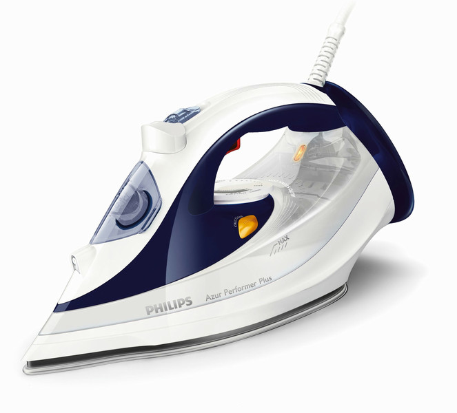 Philips Azur Performer Plus GC4506/20 Steam iron SteamGlide soleplate 2400W Blue,White iron