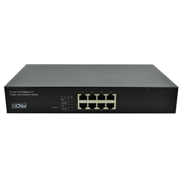 Cnet CSH-8008P Fast Ethernet (10/100) Power over Ethernet (PoE) Black network switch