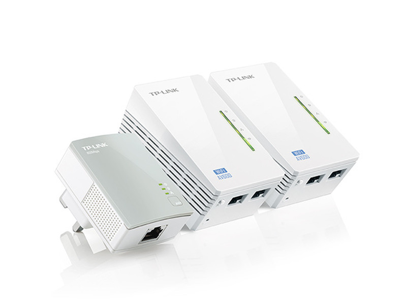 TP-LINK TL-WPA4220T KIT V1.20 600Mbit/s Ethernet LAN Wi-Fi White 3pc(s) PowerLine network adapter