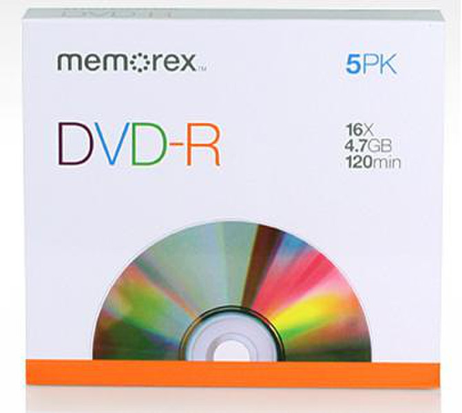 Memorex 16x DVD-R 4.7 GB x5 4.7GB DVD-R 5pc(s)