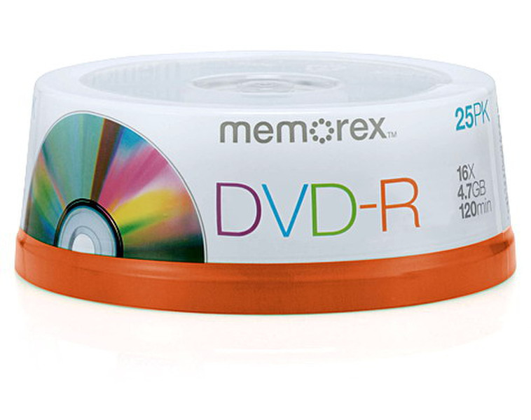 Memorex DVD-R, 4.7GB, 16x, 25 Pack 4.7GB DVD-R 25pc(s)